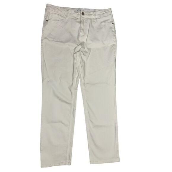 Liz Claiborne LANA Straight Leg sz 16 Jeans White Contoured Waistband High Rise - Picture 1 of 6